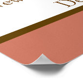 22.5インチx7.5インチパーソナライズされたピンク/ブラウンMason Jars ポスター (角)