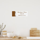 22.5インチx7.5インチ木製板パーソナライズされたフローラウェディング ポスター (キッチン)