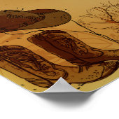 22.5インチx7.5インチ西パーソナライズされた女性のカーボーイハット/ブーツ ポスター (角)