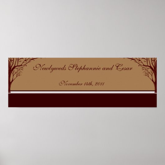 22.5 x7.5インチのバパーソナライズされたナーオータムツリー ポスター (正面)