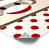 22.5 x7.5インチバナーレッドパーソナライズされたソックモンキー ポスター (角)