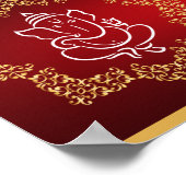 22.5"x7.5"ガネーシャ公パーソナライズされた卿/ヒンズー系赤spi ポスター (角)