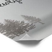 22.5 x 7.5インチのバナーグレーパーソナライズされたの冬の木 ポスター (角)