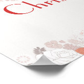 22.5 x 7.5インチバナーコーラルピンクパーソナライズされたブラウンFl ポスター (角)