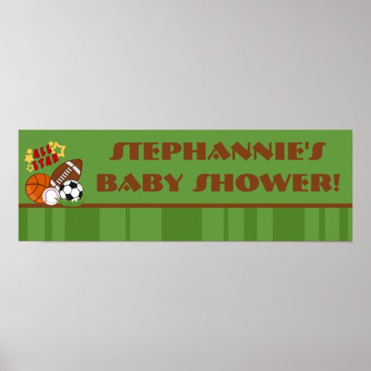 22.5x7.5インチのバナーパーソナライズされたオールスターグリーン ポスター (正面)