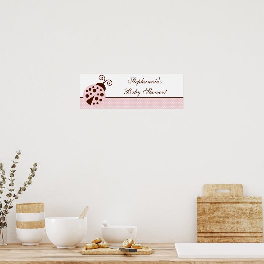 22.5x7.5インチのバナーピンクのラディパーソナライズされたバグ ポスター (キッチン)