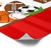 22.5x7.5インチのバパーソナライズされたナーオールスターレッド ポスター (角)