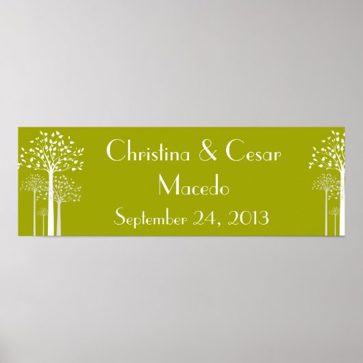 22.5x7.5インチのバパーソナライズされたナーグモダン・グリーン ポスター (正面)