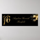 22.5x7.5インチのバパーソナライズされたナースイート16金ゴールド ポスター (正面)