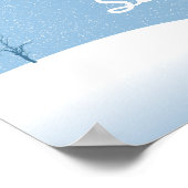 22.5x7.5インチバナーウィンターブルーパーソナライズされたクリスチム ポスター (角)