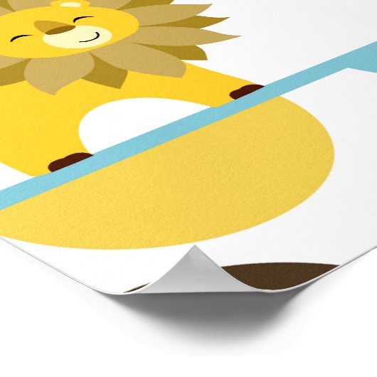 22.5x7.5インチバナージャングルキングパーソナライズされたライオン ポスター (角)