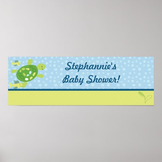 22.5x7.5インチバナータートルリーフパーソナライズされた海 ポスター (正面)