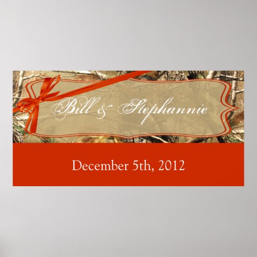 22.5x7.5インチバナーハンターパーソナライズされたズCamofloge ポスター (正面)