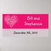 22.5x7.5インチバナーピンクパーソナライズされたフローラ花びら ポスター (正面)