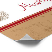 22.5x7.5インチバナーブラウンパーソナライズされた葉 ポスター (角)