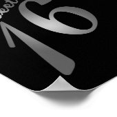 22.5x7.5インチパーソナライズされたBanner Sweet 16シルバー ポスター (角)