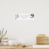 22.5x7.5インチパーソナライズされたBanner Sweet 16 si;ver ポスター (キッチン)