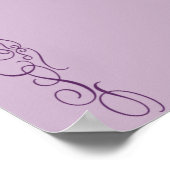 22.5x7.5インチ紫のパーソナライズされたクラウン/王室の渦巻き形 ポスター (角)