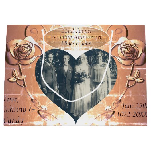 22/7周年記念結婚銅+フォトギフトバッグ ラージペーパーバッグ (正面)