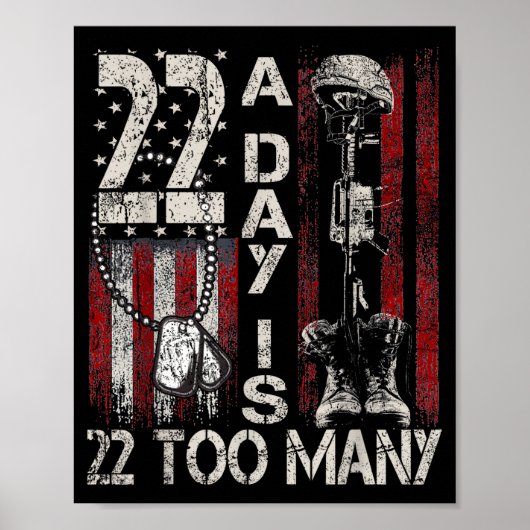 22 A Day Is 22 Too Many Veteran Lives Help Veteran ポスター (正面)