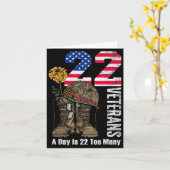 22 A Day Is 22 Too Many Veteran Suicide Awareness  カード (黄色い花)