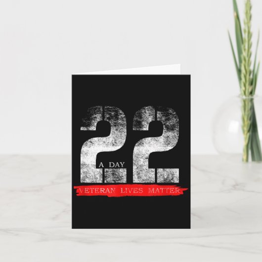 22 A Day Veteran Lives Suicide Awareness  カード (正面)
