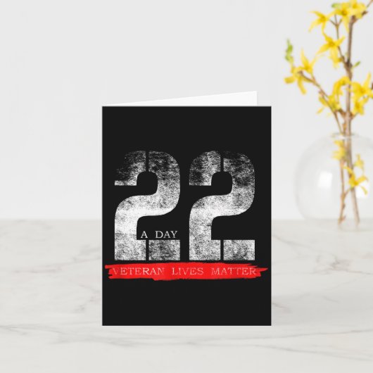 22 A Day Veteran Lives Suicide Awareness  カード (黄色い花)
