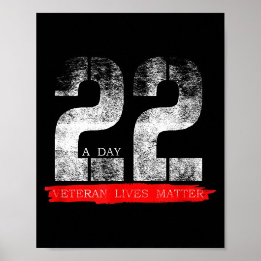 22 A Day Veteran Lives Suicide Awareness ポスター (正面)