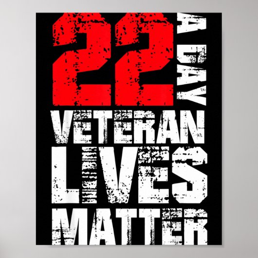 22 A Day Veteran Lives Suicide Awareness Veterans  ポスター (正面)