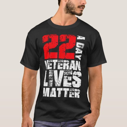 22 A Day Veteran Lives Suicide Awareness Veterans  Tシャツ (正面)