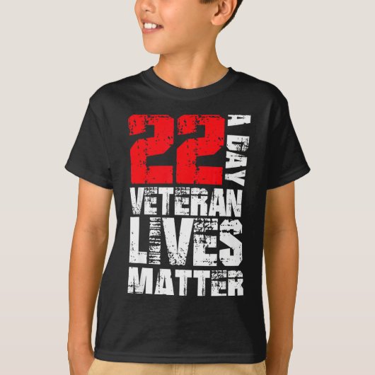 22 A Day Veteran Lives Suicide Awareness Veterans  Tシャツ (正面)