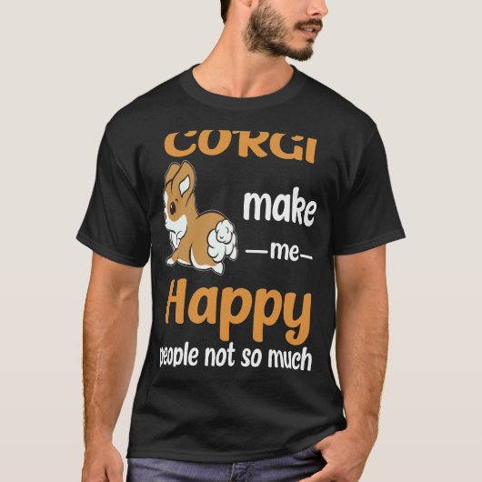 22 Corgiが私を幸せに Tシャツ (正面)