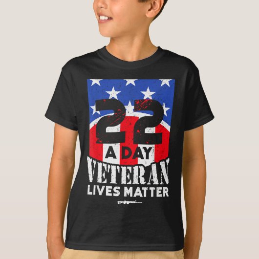 22 Day Veteran Lives Suicide Awareness  Tシャツ (正面)