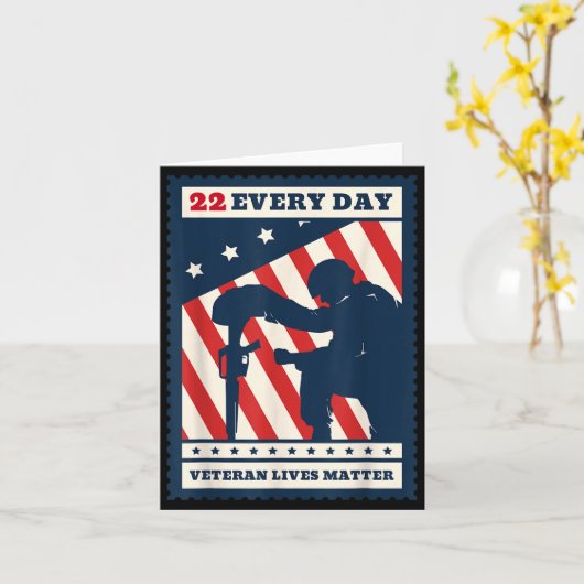 22 Every Day Veteran Lives Veteran Suicide Awarene カード (黄色い花)