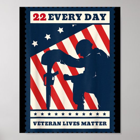 22 Every Day Veteran Lives Veteran Suicide Awarene ポスター (正面)