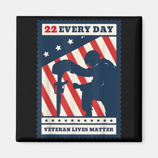 22 Every Day Veteran Lives Veteran Suicide Awarene マグネット (正面)