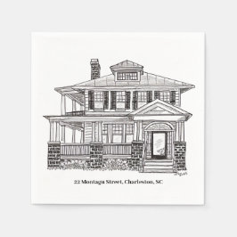 22 Montagu Street, Charleston, SC ペーパーナプキン スタンダードカクテルナプキン