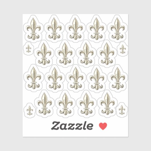 22 Perステッカーヴィンテージエレガント（紋章の）フラ・ダ・リ シール (シート)