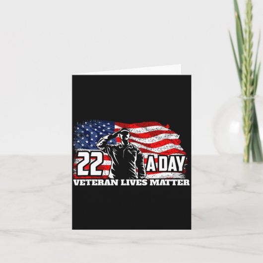 22 Per Day Veteran Lives Suicide Awareness Usa Fla カード (正面)