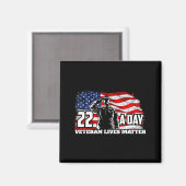 22 Per Day Veteran Lives Suicide Awareness Usa Fla マグネット (正面/裏面)