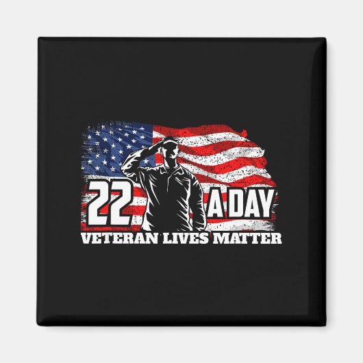 22 Per Day Veteran Lives Suicide Awareness Usa Fla マグネット (正面)