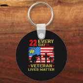 22 Veterans A Day Veteran Suicide Prevention Aware キーホルダー (正面)