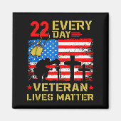 22 Veterans A Day Veteran Suicide Prevention Aware マグネット (正面)