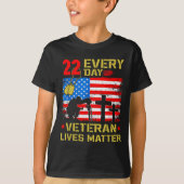 22 Veterans A Day Veteran Suicide Prevention Aware Tシャツ (正面)