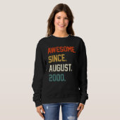 22 Years Old  Awesome Since August 2000 22nd Birth スウェットシャツ (正面フル)