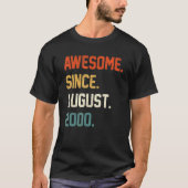 22 Years Old  Awesome Since August 2000 22nd Birth Tシャツ (正面)