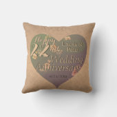 22nd Wedding Anniversary HeartThrow Pillow クッション (裏面)