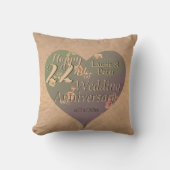22nd Wedding Anniversary HeartThrow Pillow クッション (正面)