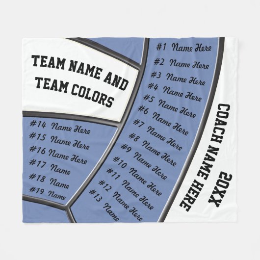 23の文字のテンプレートを持つバレーボールのコーチのギフトのアイディア フリースブランケット (正面(横))