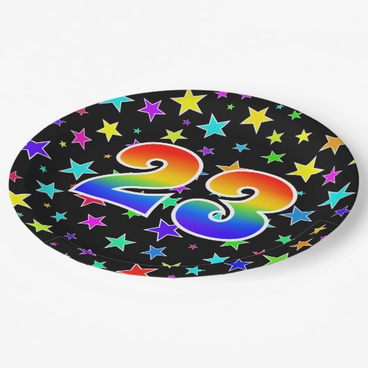 23イベントはっきりした:,おもしろい, カラフル Rainbow 23 ペーパープレート (アングル)